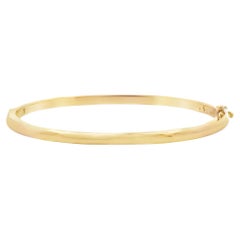 14K Yellow Gold Solid Hinged Bangle Bracelet
