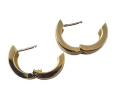 14k Yellow Gold Solid Huggie Hinged Hoop Earrings #23097