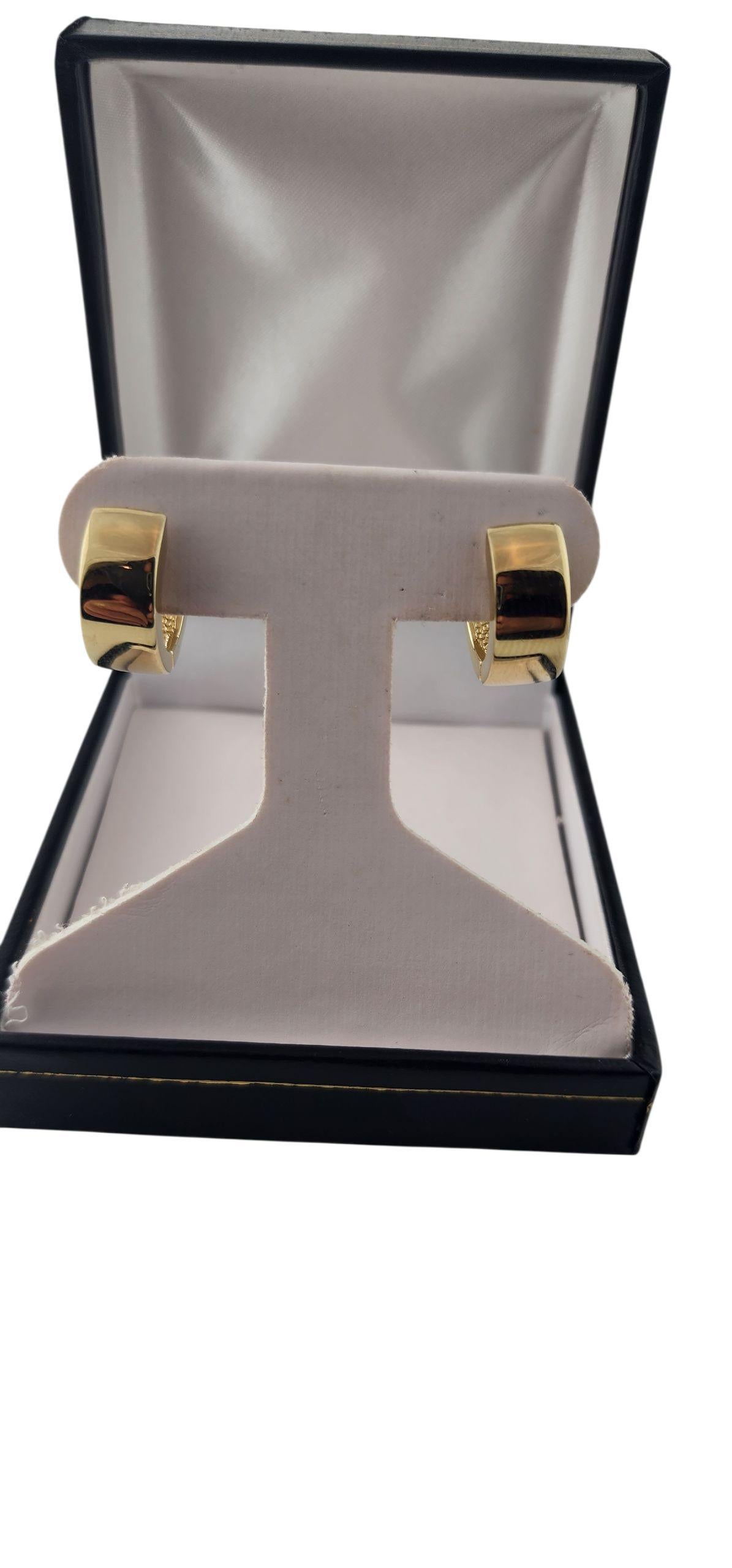 Donna Orecchini a cerchio con cerniera Huggie in oro giallo 14k #23097 in vendita