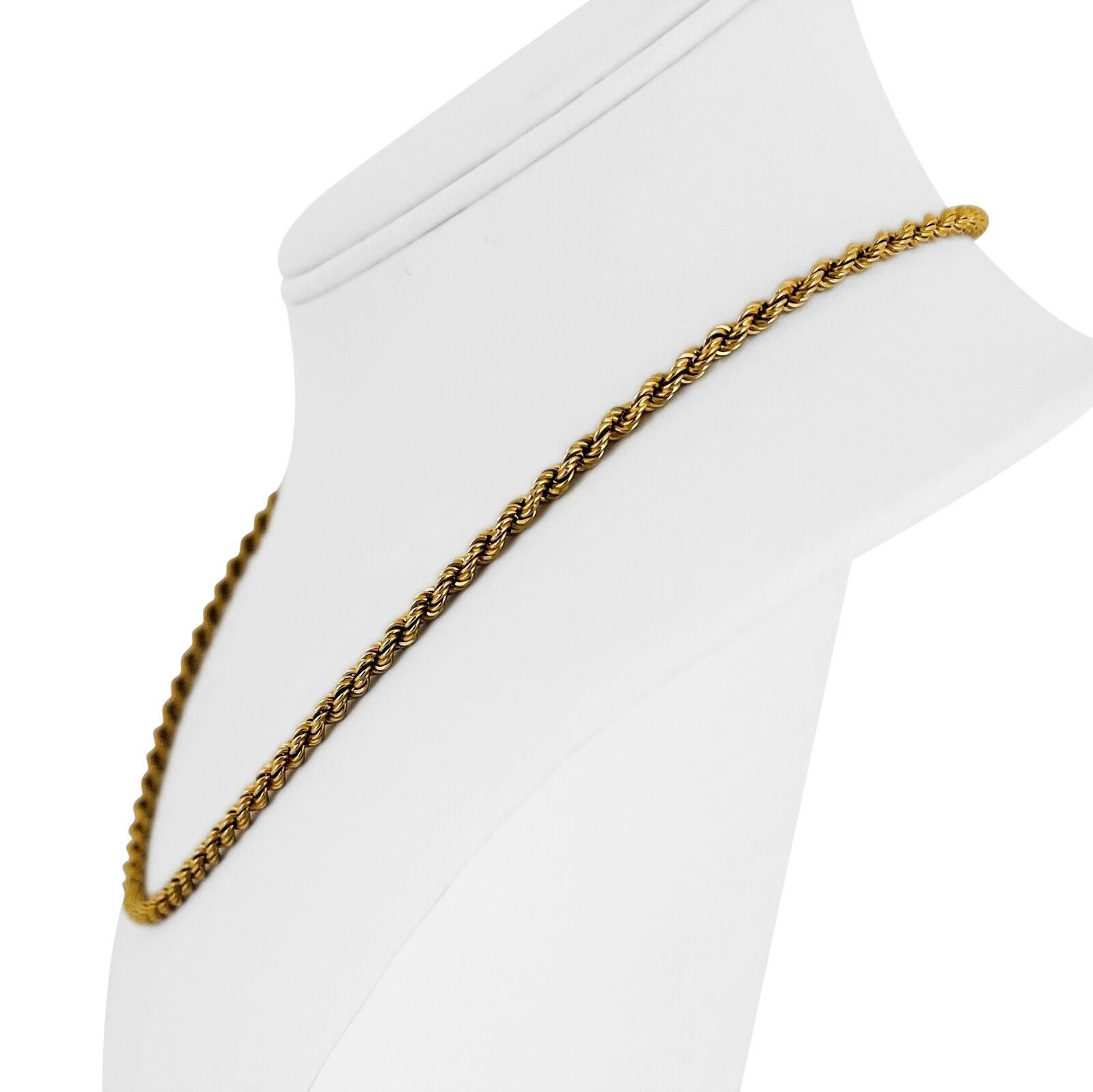 14k Gelbgold 16,7g solide Damen 3mm Seil Kette Halskette Italien 18