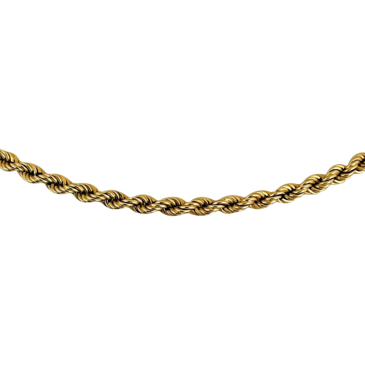 14 Karat Gelbgold Massiv Damen Seil Kette Halskette Italien im Zustand „Gut“ in Guilford, CT