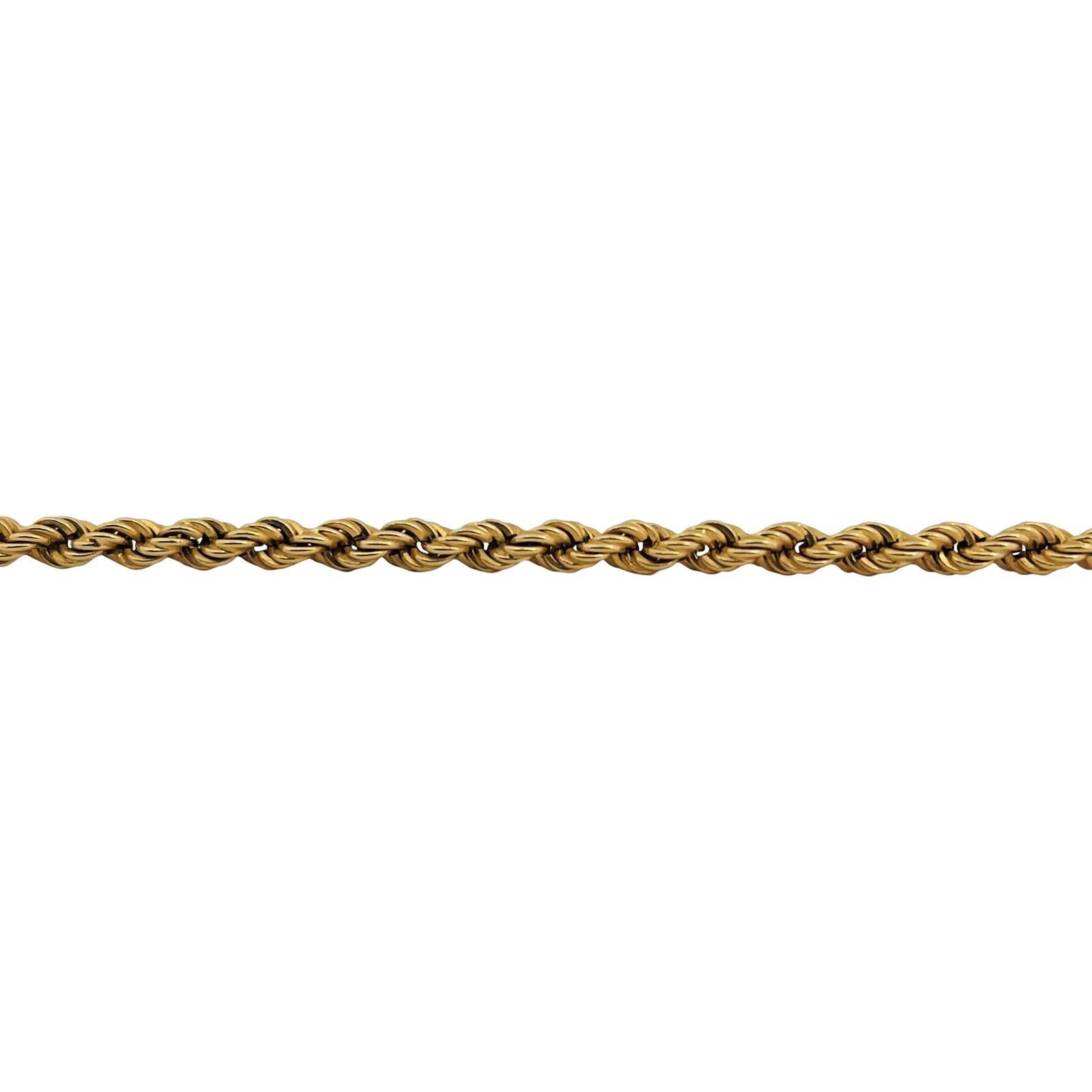 14 Karat Gelbgold Massiv Damen Seil Kette Halskette Italien für Damen oder Herren