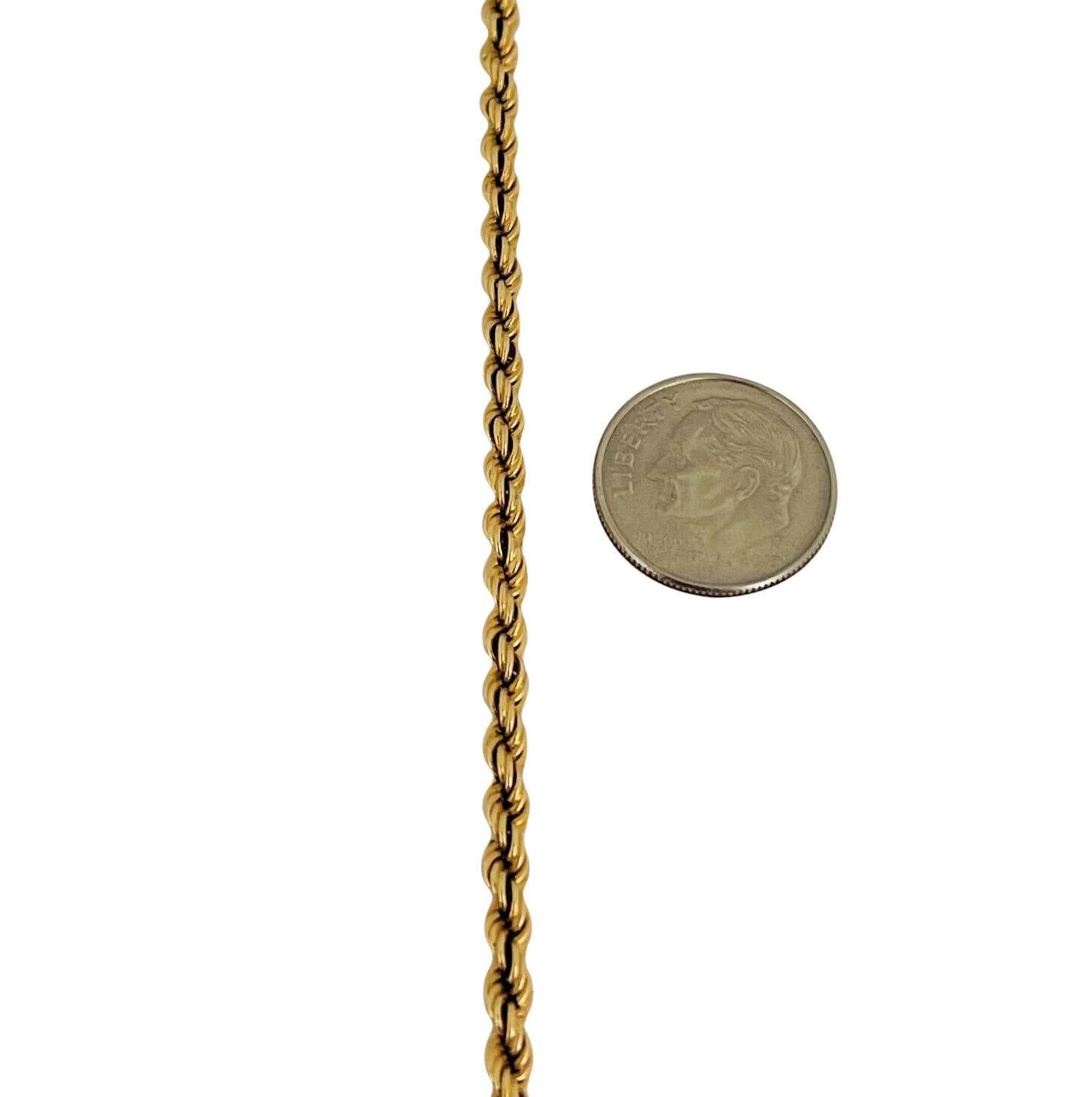14 Karat Gelbgold Massiv Damen Seil Kette Halskette Italien 1