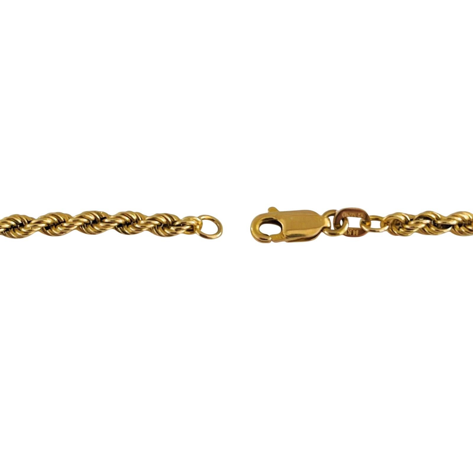 14 Karat Gelbgold Massiv Damen Seil Kette Halskette Italien 2