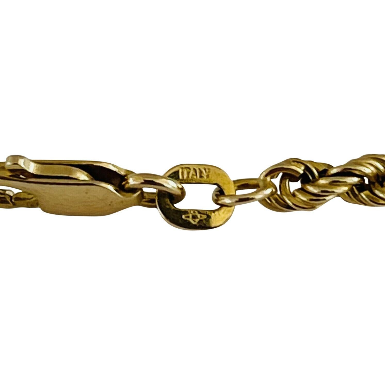 14 Karat Gelbgold Massiv Damen Seil Kette Halskette Italien 4