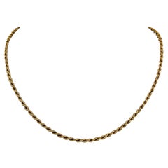 14 Karat Gelbgold Massiv Damen Seil Kette Halskette Italien
