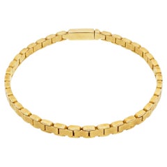 14k Yellow Gold Solid Link Chain Bracelet, 8 Inch, 18.1g, Vintage
