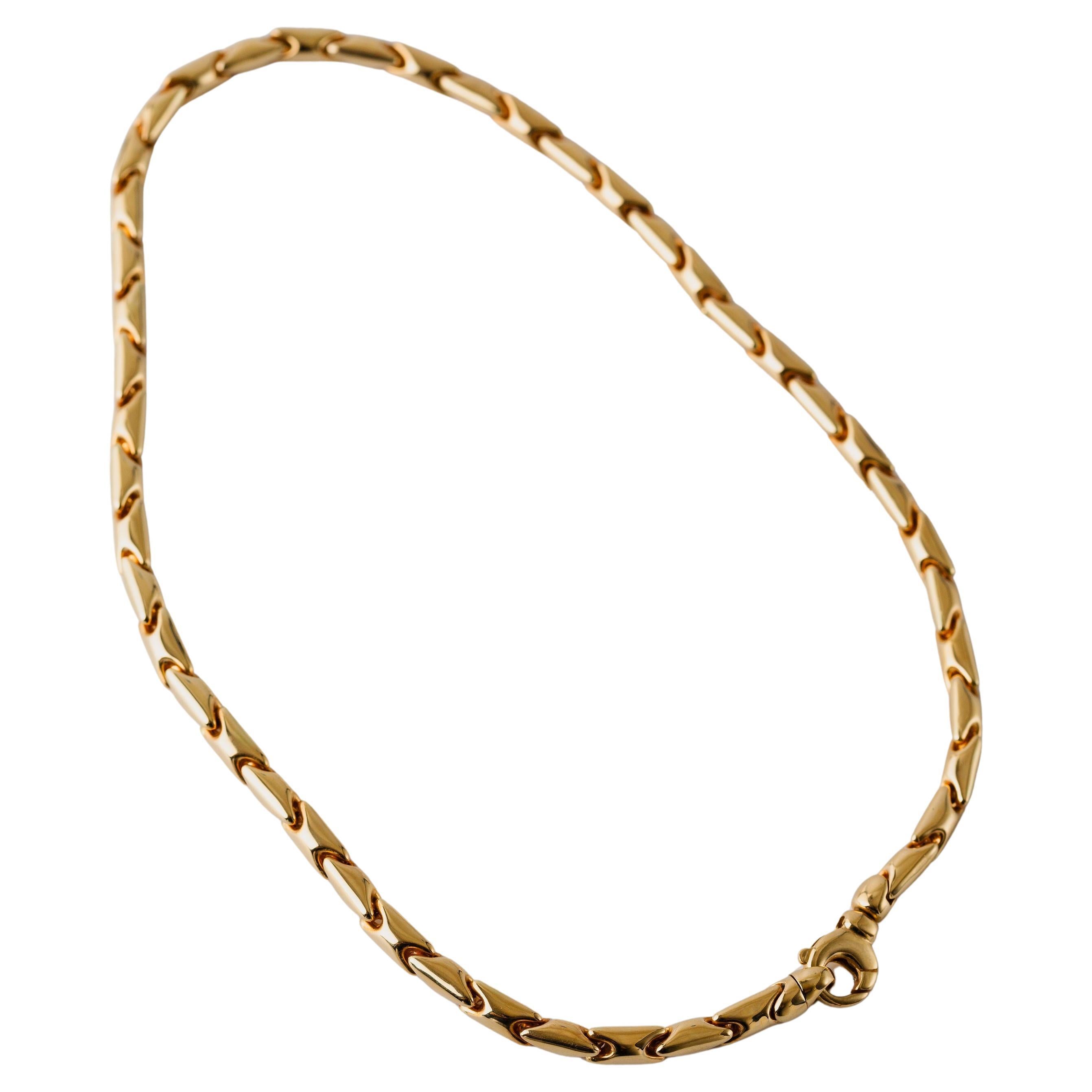 Collar de eslabones macizos de oro amarillo de 14k