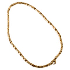 Vintage 14k Yellow Gold Solid Link Necklace