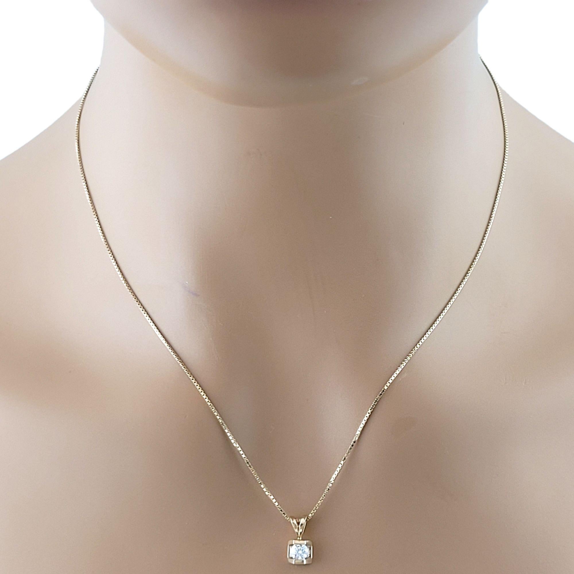 14K Yellow Gold Solitaire Diamond Pendant with Chain 1
