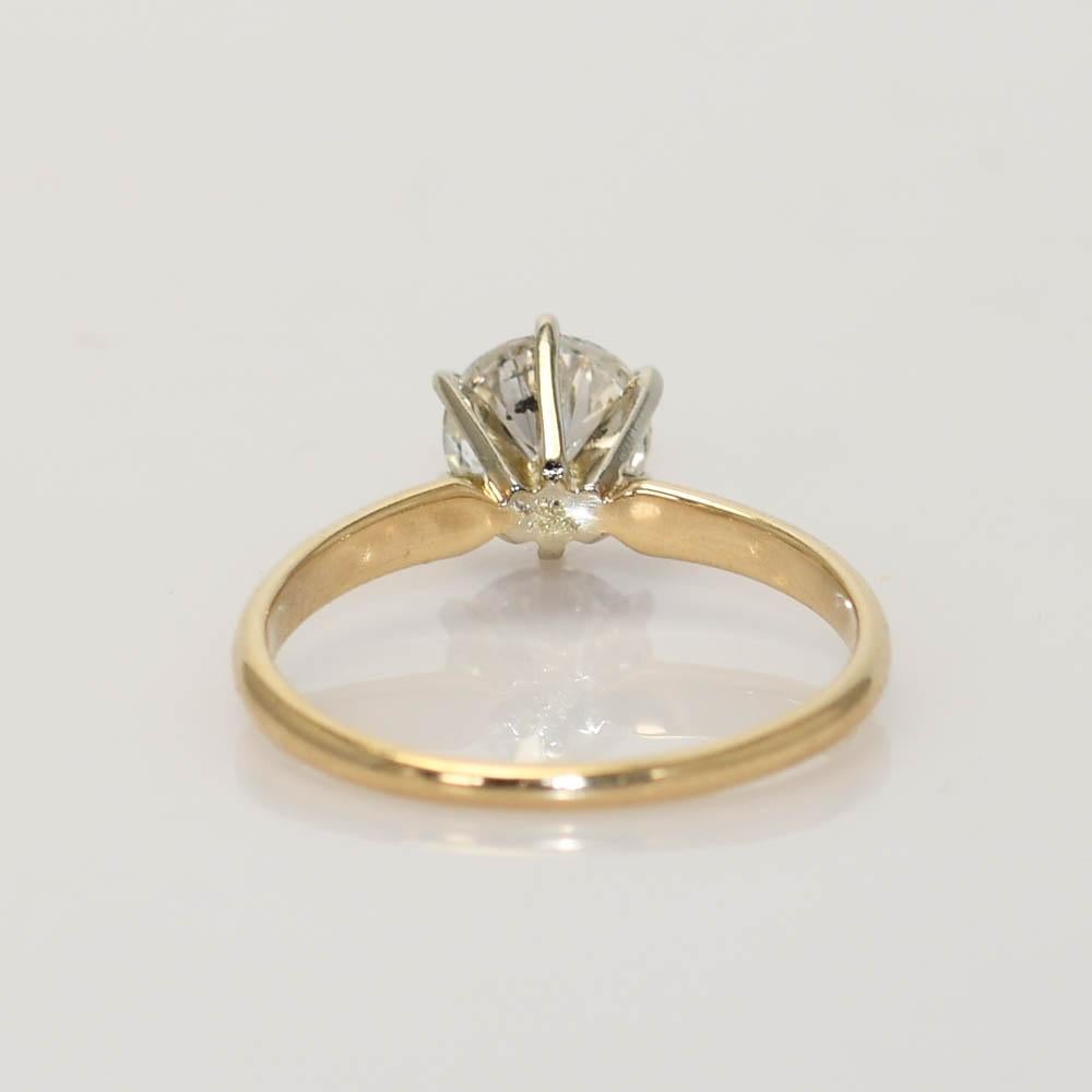 Bague en or jaune 14K avec diamant solitaire 1.01ct Excellent état - En vente à Laguna Beach, CA