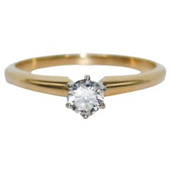 Vintage 14k Yellow Gold Solitaire Diamond Ring, .30ct, 2.4gr