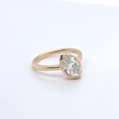 14k Yellow Gold Solitaire Engagement Ring with a ~2ct Tilted Marquise Diamond