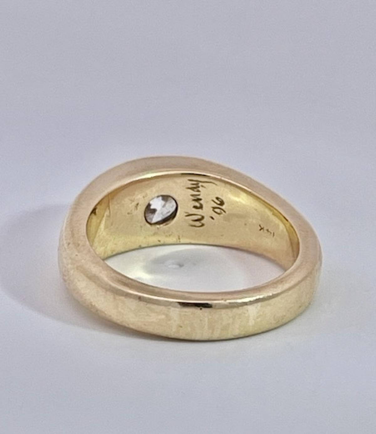 Women's or Men's 14K Yellow Gold Solitaire Ring