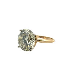 14k Yellow Gold Solitaire Ring Set with a 15.30ct Round Brilliant Diamond