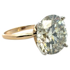 14k Yellow Gold Solitaire Ring Set with a 15.30ct Round Brilliant Diamond