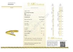 14k Yellow Gold Solitaire Ring w/ 0.30 ct Natural Diamonds - AIG Certificate