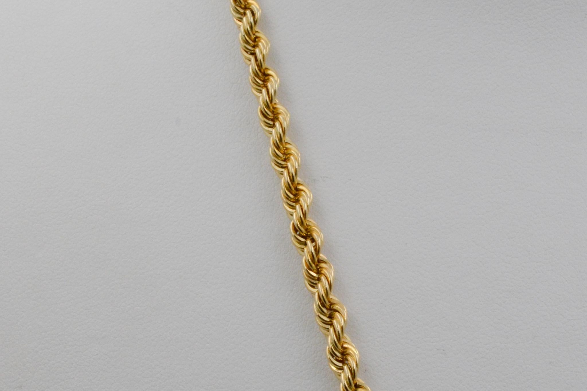 14 Karat Yellow Gold South Africa Krugerrand 1975 Coin Rope Chain 7