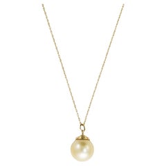 Vintage 14K Yellow Gold South Sea Pearl Necklace 4.2g