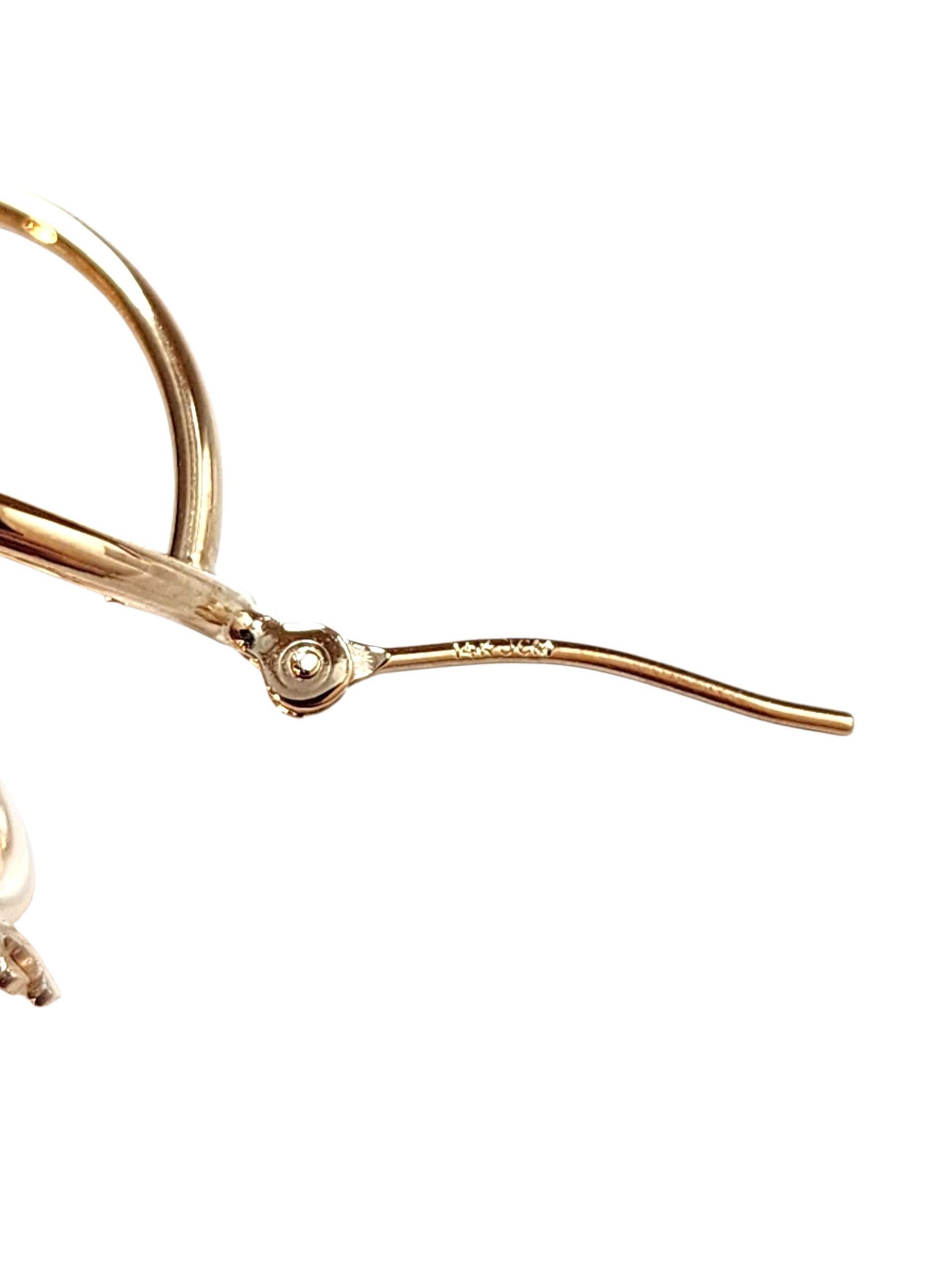 14K Yellow Gold Sphere Earrings #22787 For Sale 2