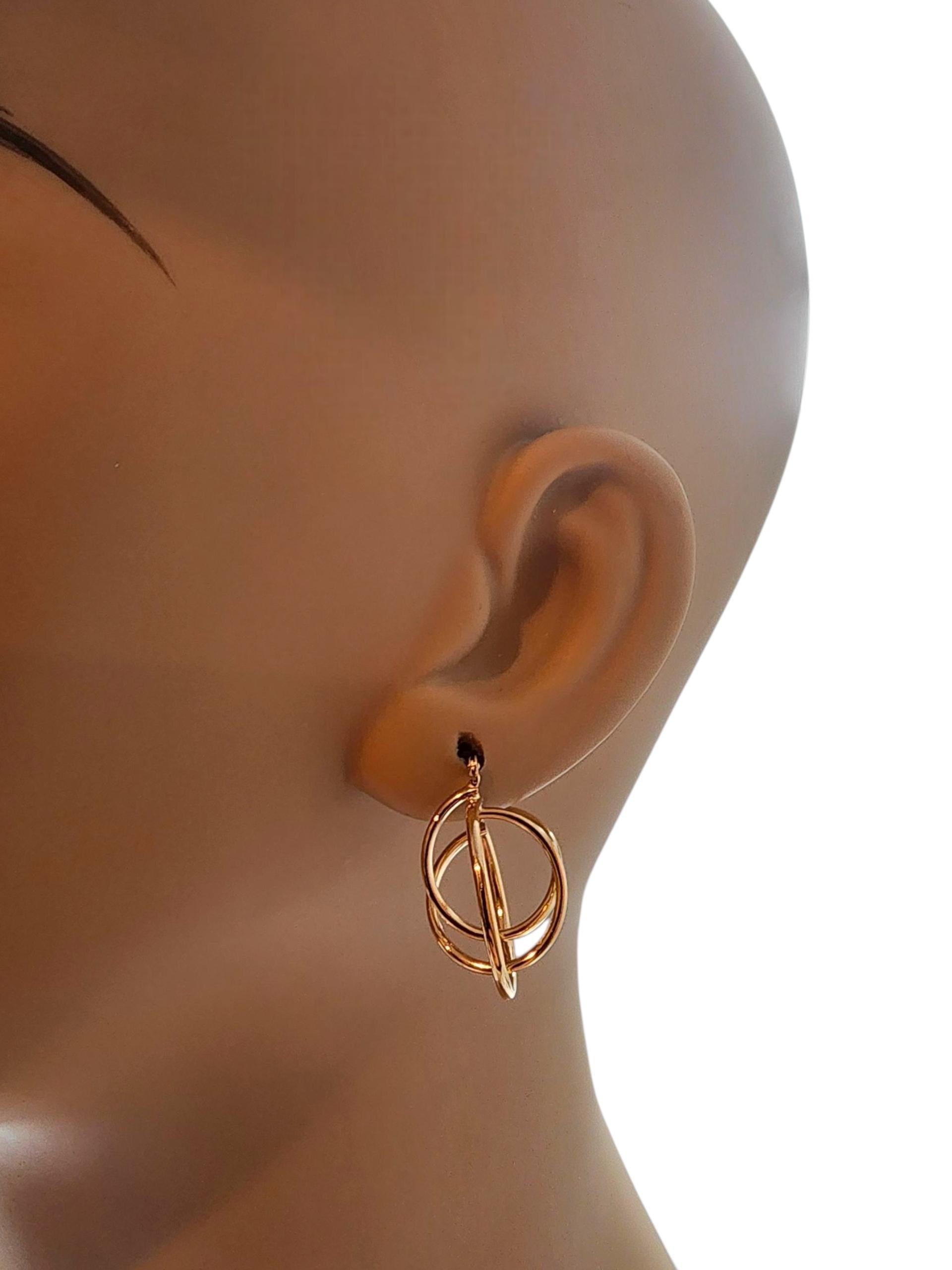14K Yellow Gold Sphere Earrings #22787 For Sale 4
