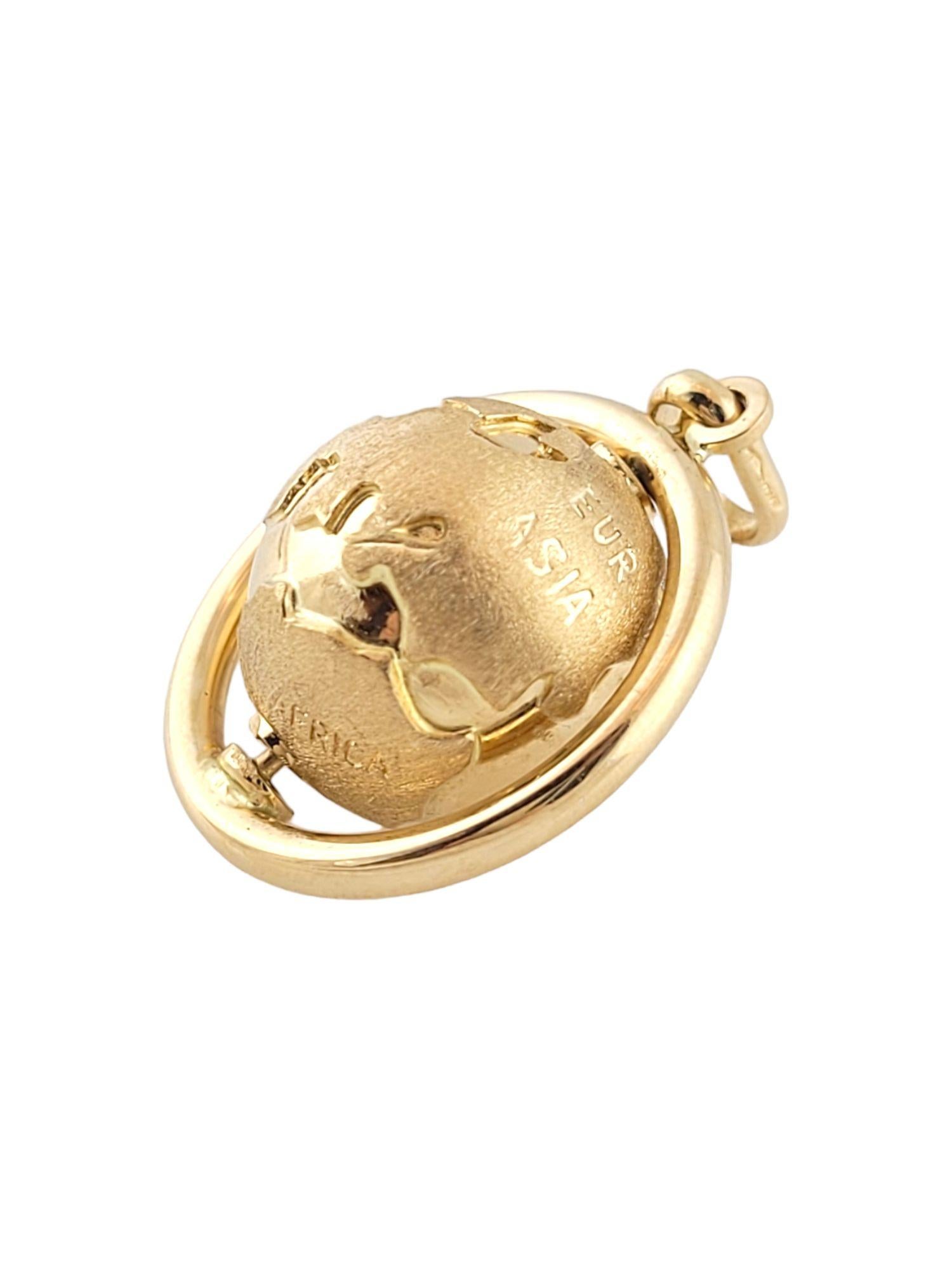 14K Gelbgold drehende Weltkugel Charme im Zustand „Gut“ in Washington Depot, CT