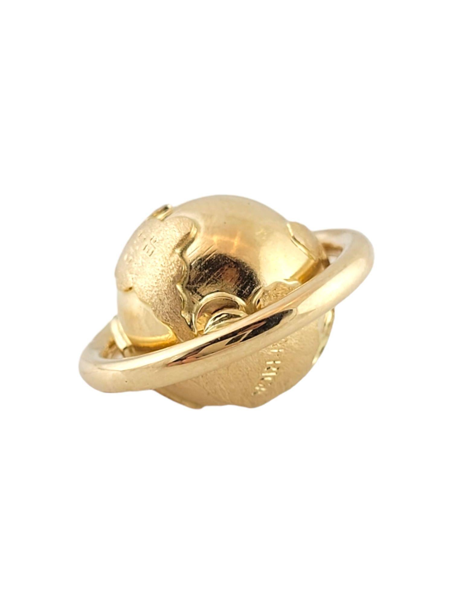 14K Gelbgold drehende Weltkugel Charme 2