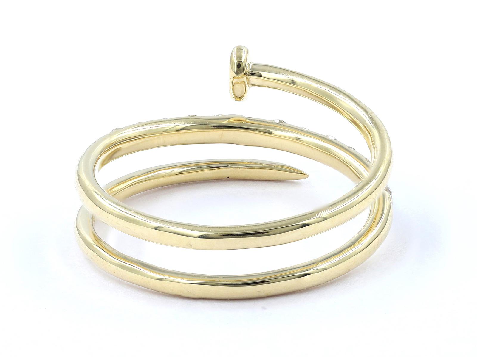Bague en or jaune 14K à diamants en spirale - By Design Modern - 0.33 CT en vente 1