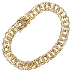 14K Gelbgold Spiral-Doppelgliederarmband 