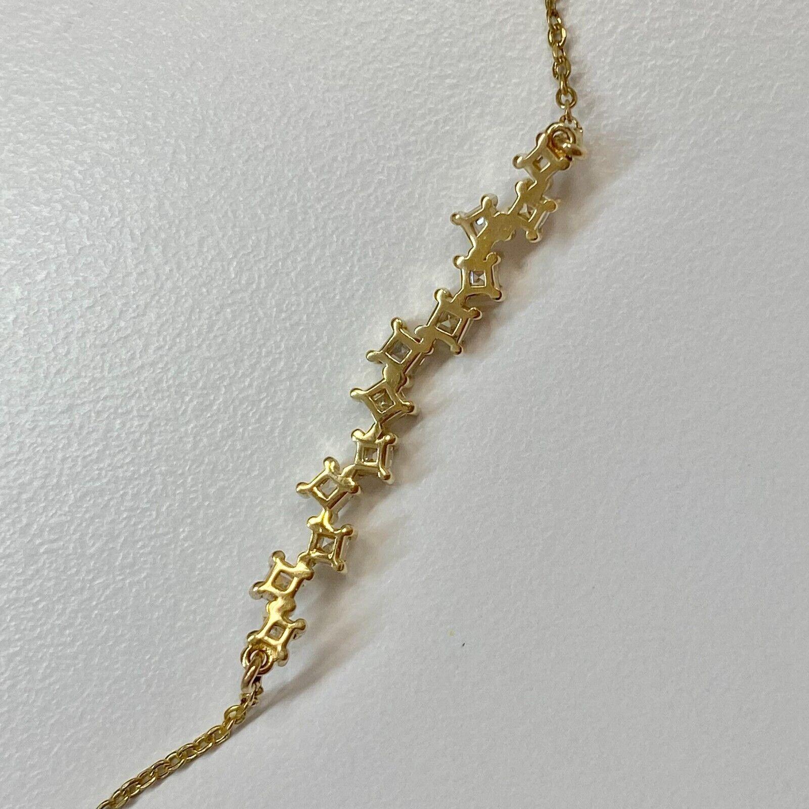 Moderne Bracelet en or jaune 14k diamant taillé en carré  en vente