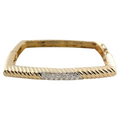 14k Yellow Gold Square Diamond Bangle