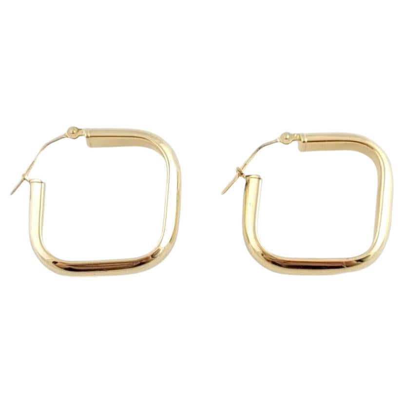 14K Yellow Gold Square Earrings #15860