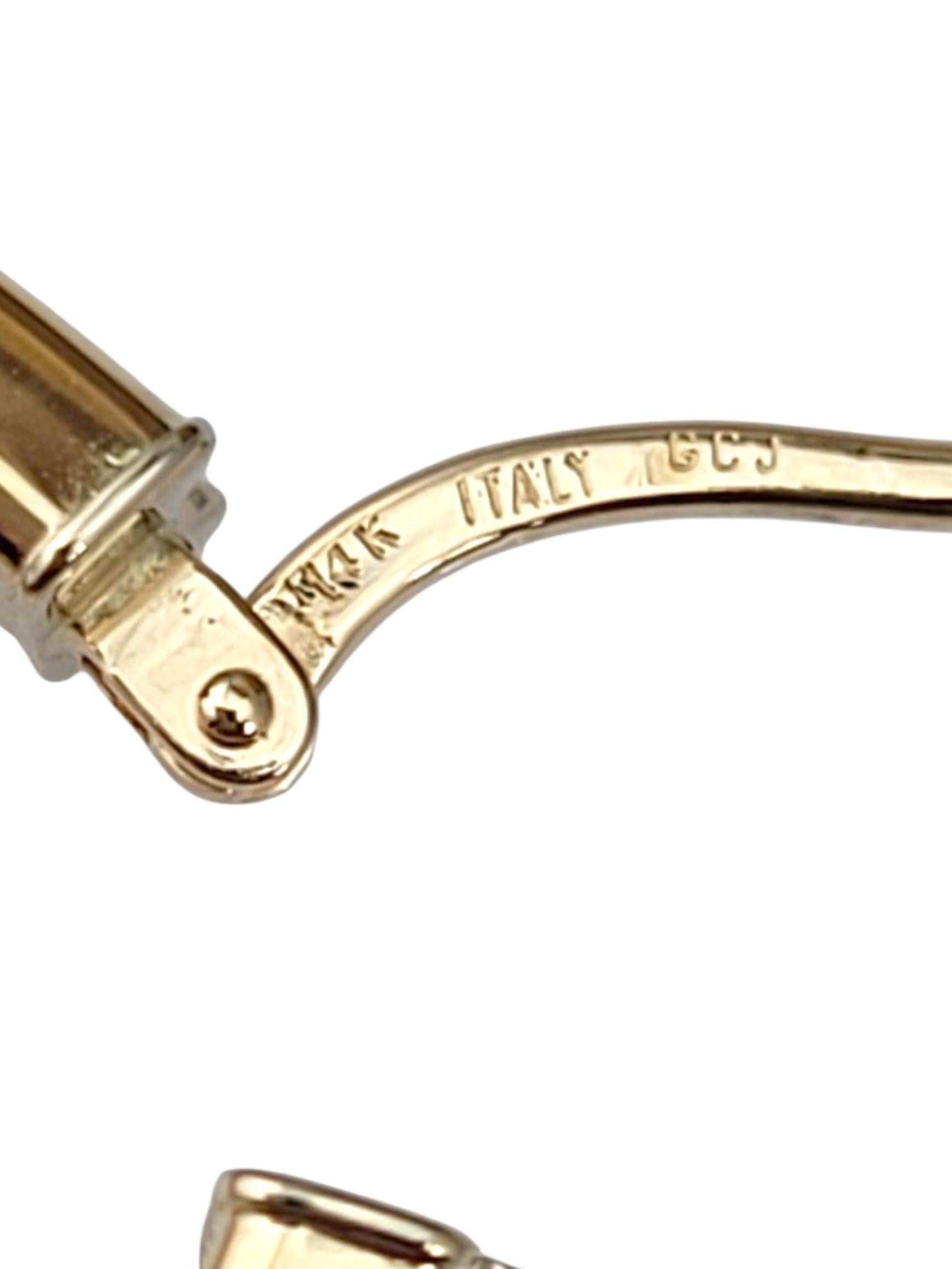 Women's 14K Yellow Gold Square Hoop Earrings #21732 For Sale