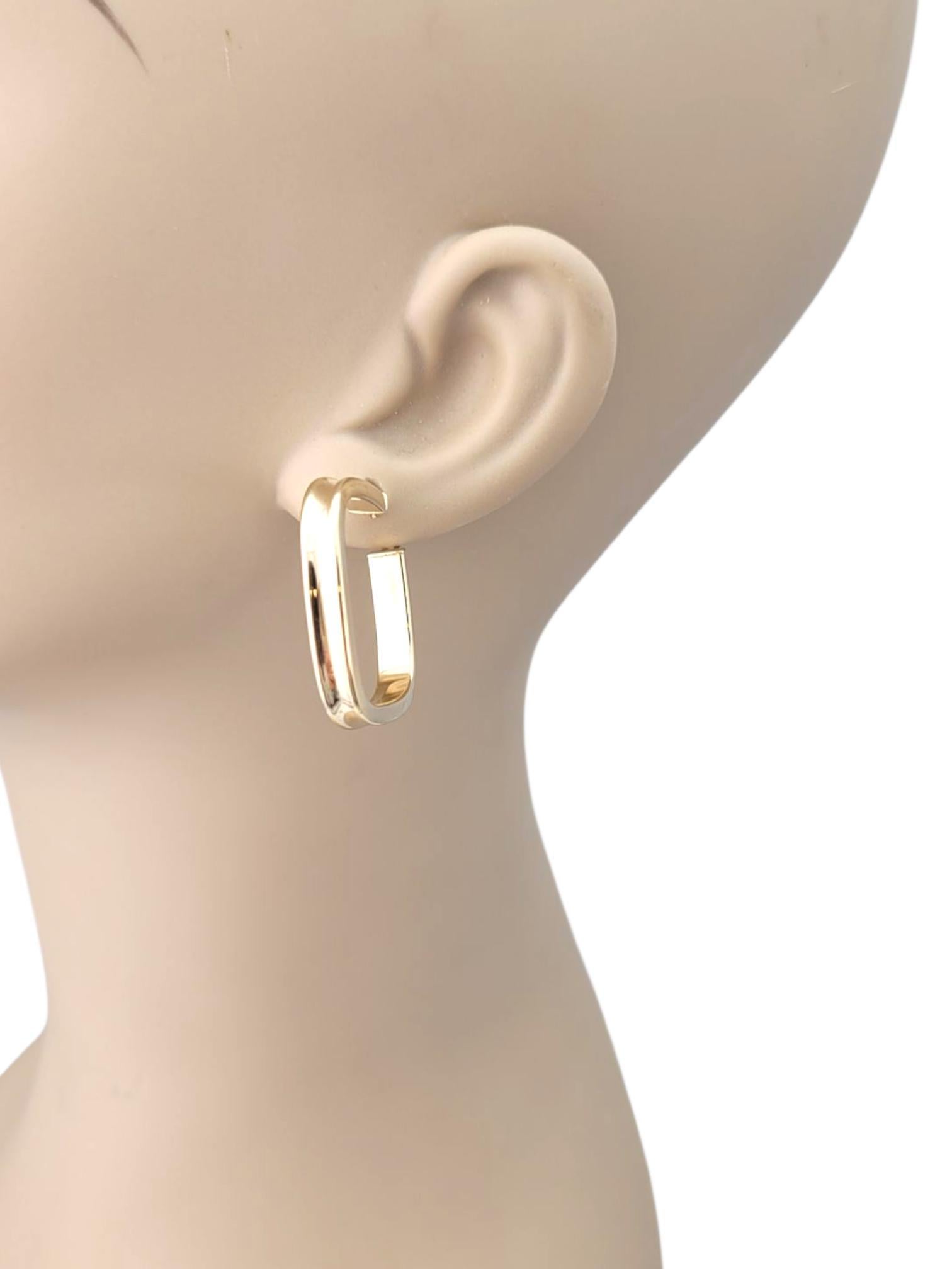 14K Yellow Gold Square Hoop Earrings #21732 For Sale 2