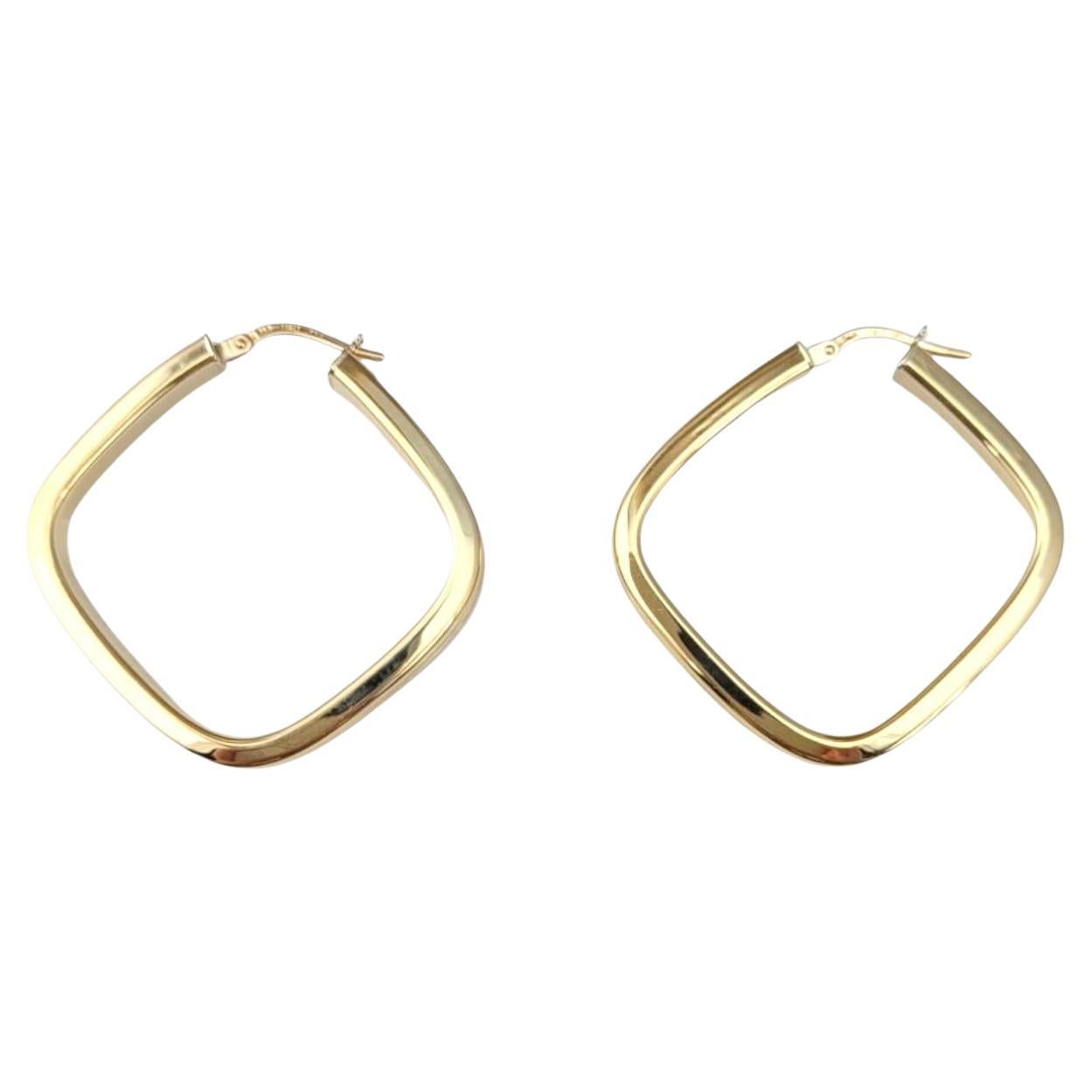 14K Yellow Gold Square Hoop Earrings #21732 For Sale