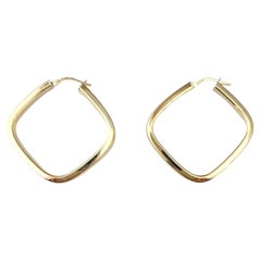 14K Yellow Gold Square Hoop Earrings #21732