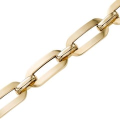 14 Karat Yellow Gold Square Tube Oval Link Bracelet
