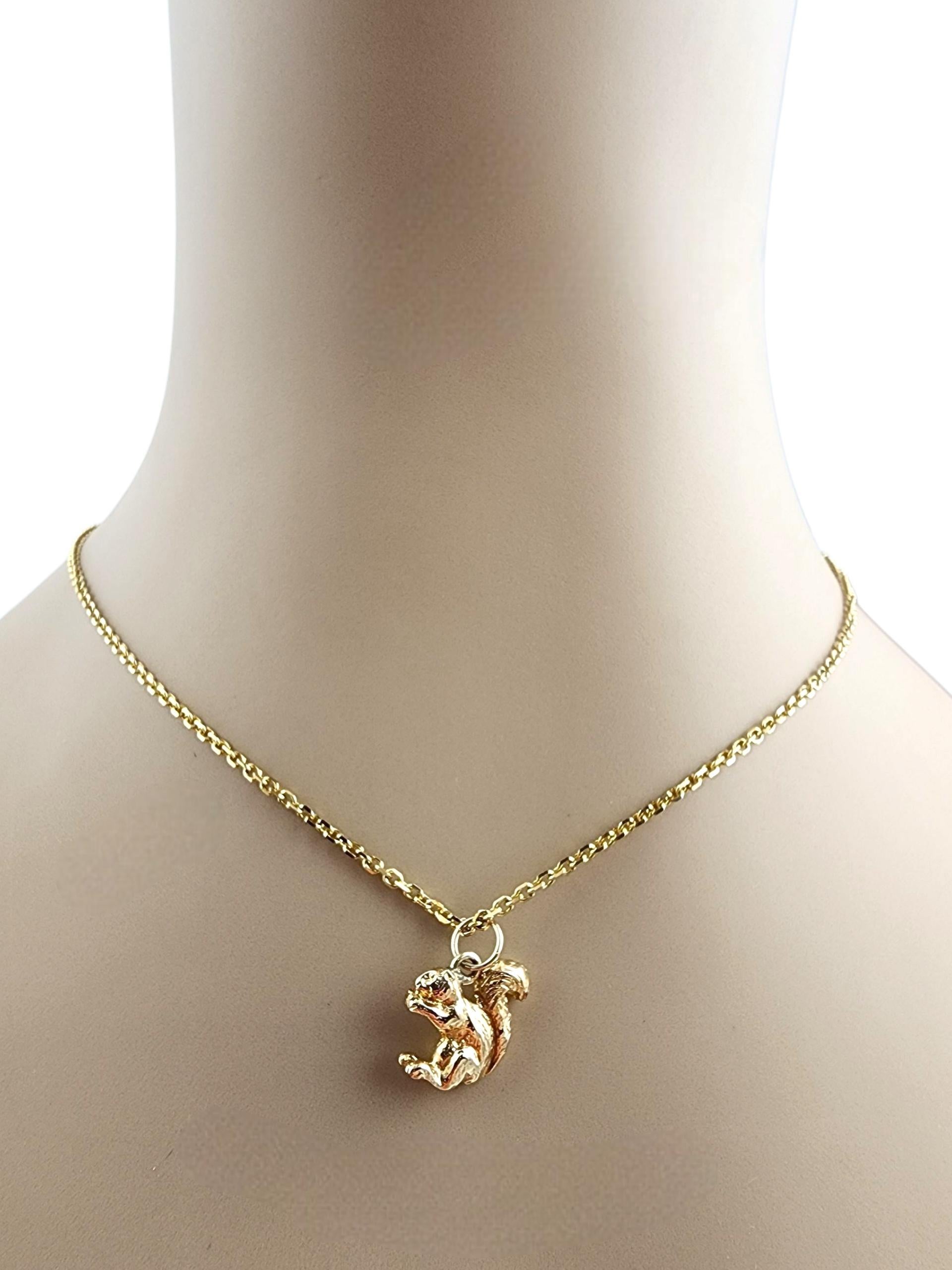 Charm in oro giallo 14K con scoiattolo e dado #22509 in vendita 2