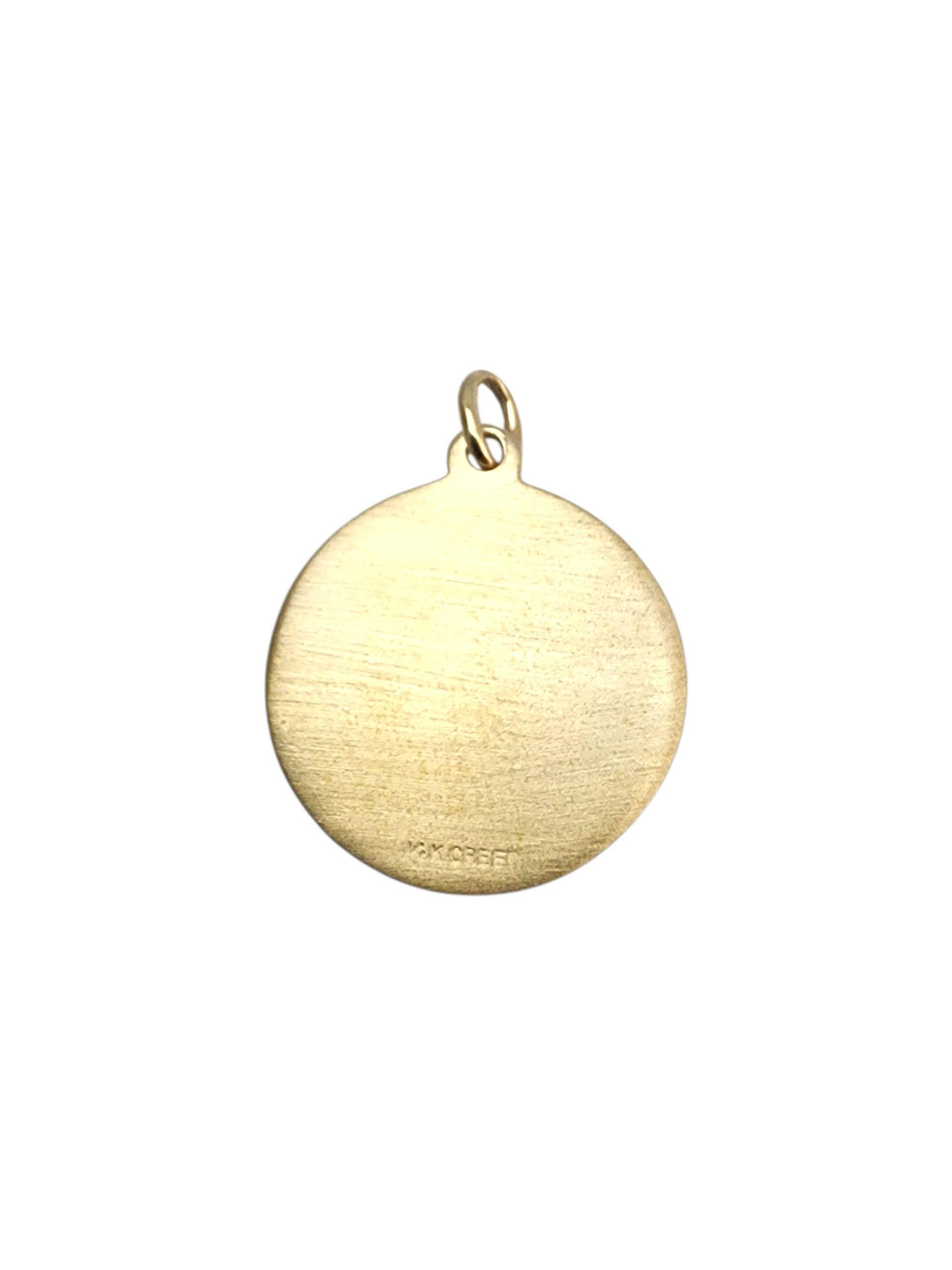 14K Yellow Gold St. Christopher Charm #22827 In Good Condition For Sale In Washington Depot, CT