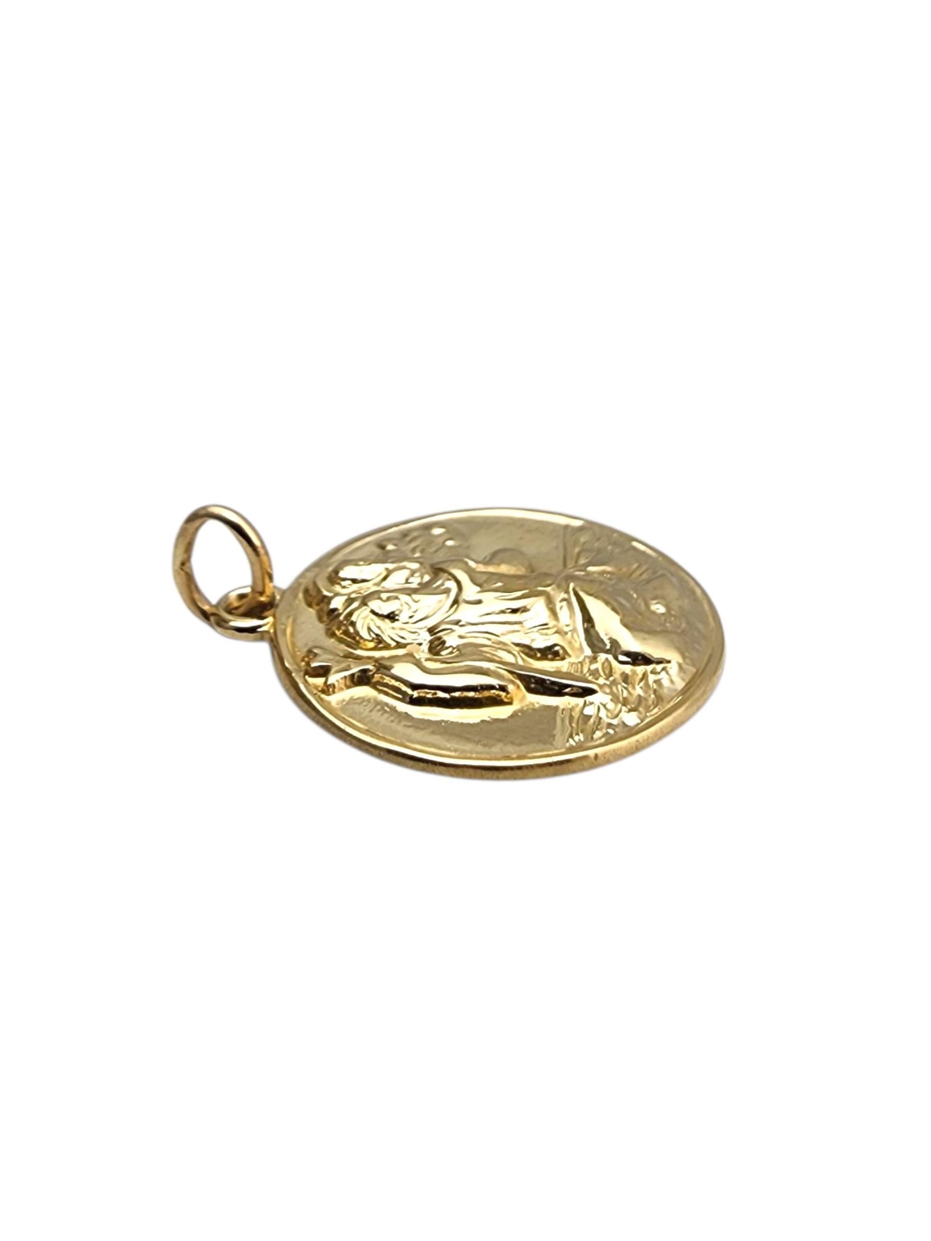 14K Yellow Gold St. Christopher Charm #22827 For Sale 2