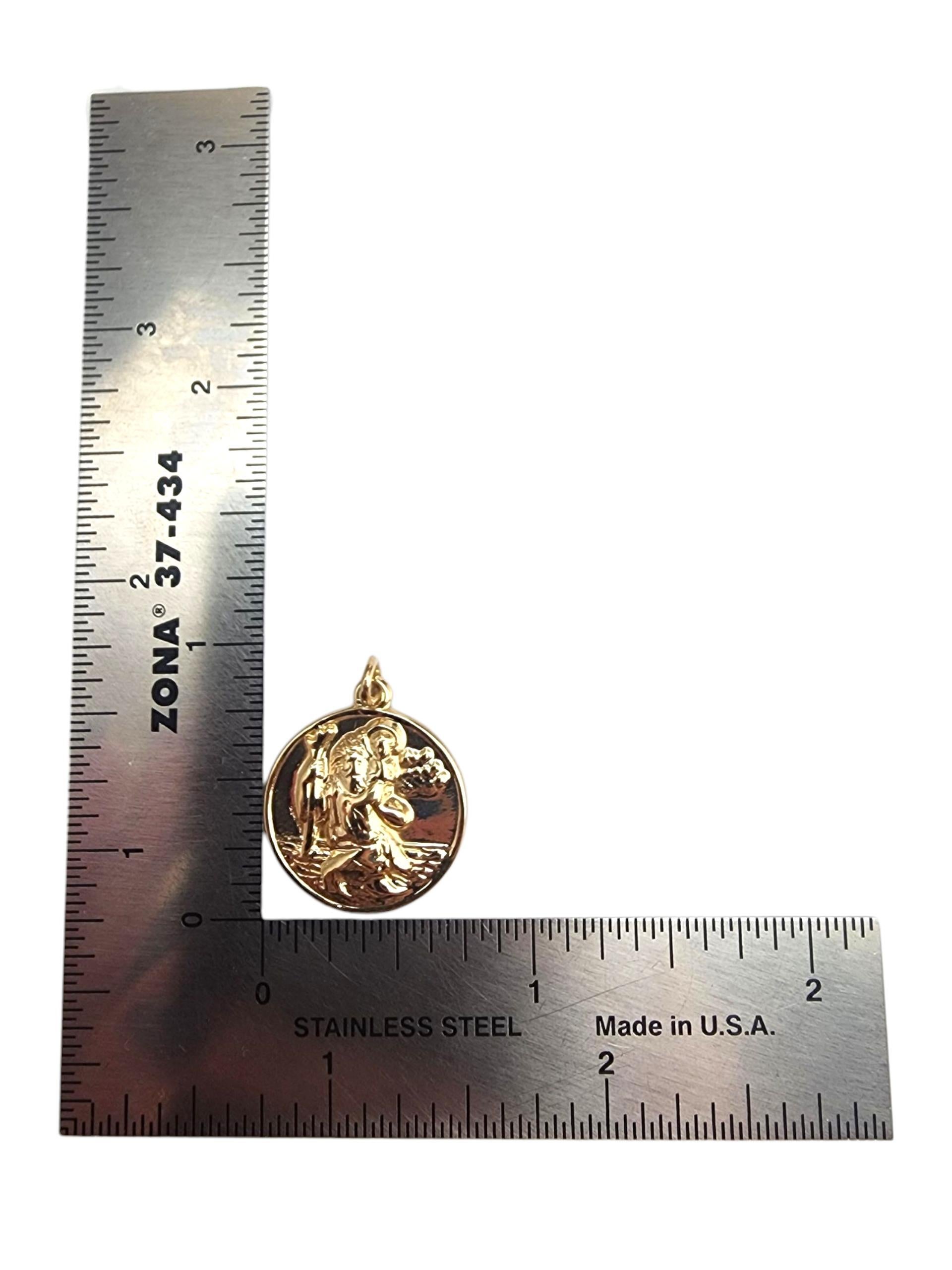 14K Yellow Gold St. Christopher Charm #22827 For Sale 5
