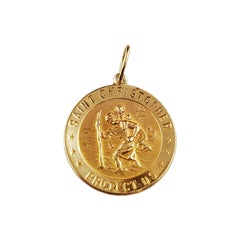 breloque Médaille de Saint Christophe en or jaune 14K