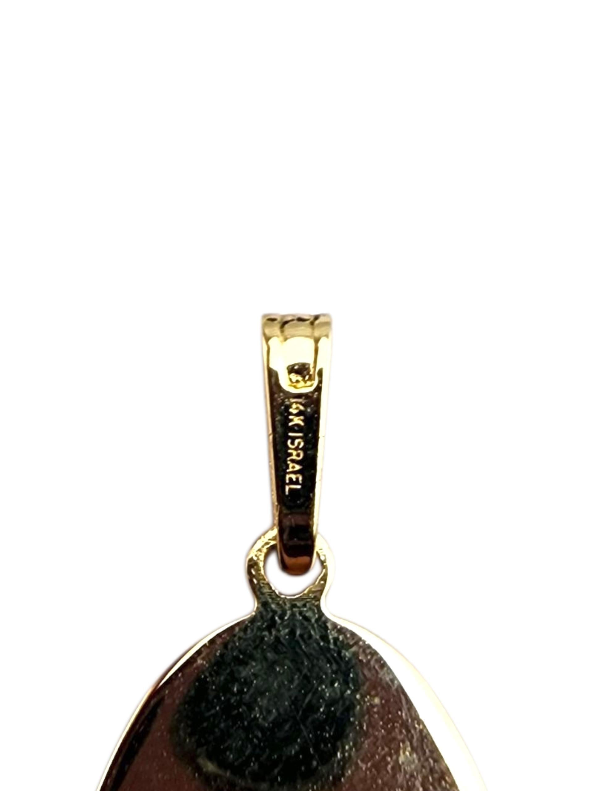 14K Yellow Gold St. Christopher Medal Charm Pendant #22384 In Good Condition For Sale In Washington Depot, CT