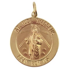 Vintage 14K Yellow Gold St. Jude Thaddeus Medal Charm