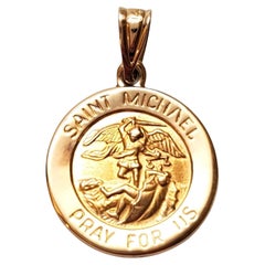14K Yellow Gold St. Michael Charm Pendant #18073