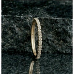 14K Yellow Gold Stack Ring Genuine Diamond Band For Everyday Use Unisex Ring