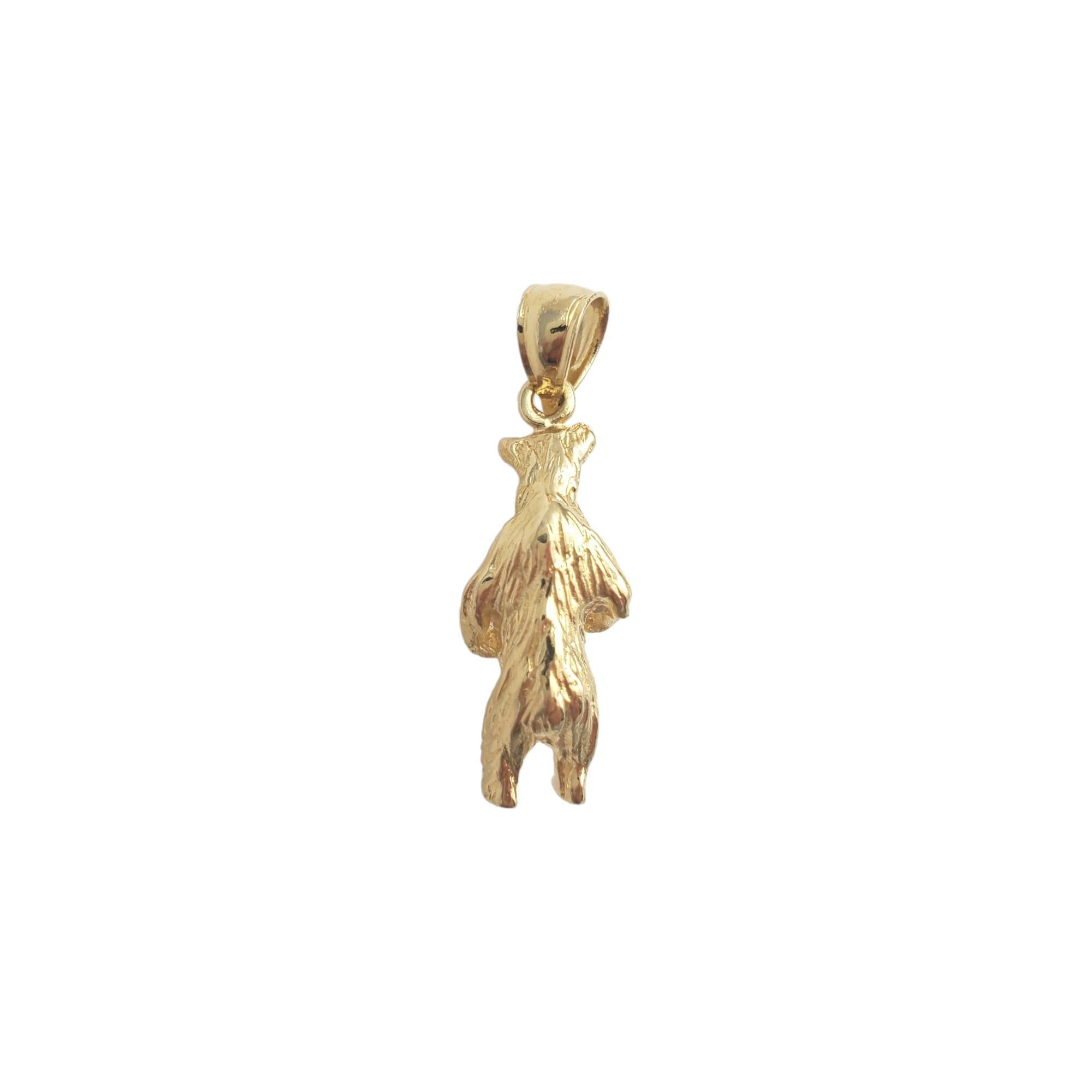 14K Yellow Gold Standing Bear Charm #16063 In Good Condition In Washington Depot, CT