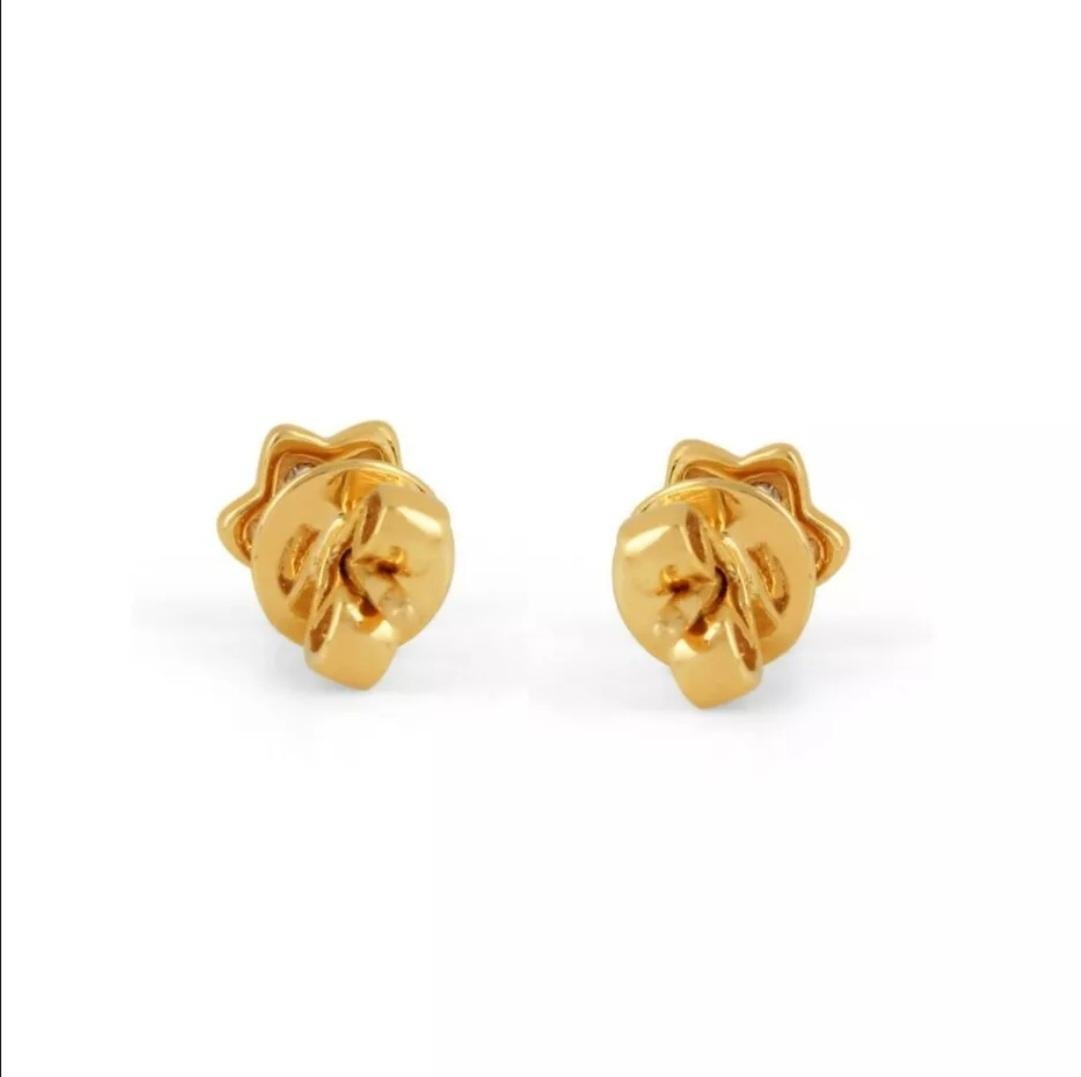 14K Yellow Gold Star Earring Stud Diamond Jewelry Mom Birthday Gift Luxury Gift. In New Condition For Sale In Chicago, IL