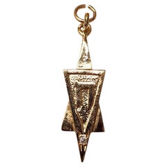 14K Yellow Gold Star of David Charm #25631