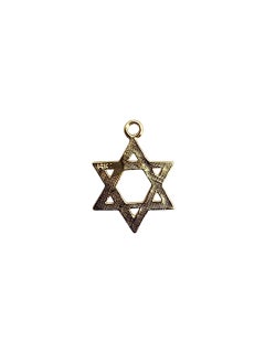 14K Yellow Gold Star of David Charm Pendant #22737